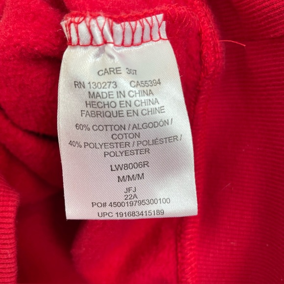 Wrangler Script Women's Red Crewneck Drop Shoulder Sweatshirt Medium - Picture 5 of 9